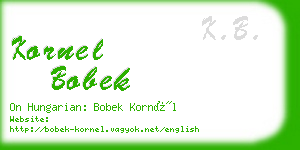 kornel bobek business card